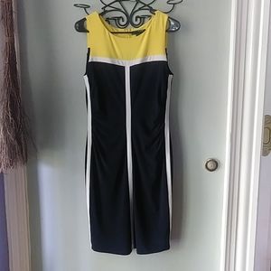 Ralph Lauren Green Label Racing Heavy Lined Dress White Stripe, Blue and Yellow